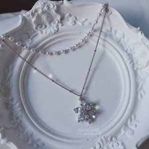Daisy Layered Necklace - Silver