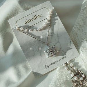Daisy Layered Necklace - Silver