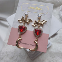 Load image into Gallery viewer, Moon Witch Earrings - Red