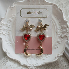Load image into Gallery viewer, Moon Witch Earrings - Red
