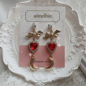 Moon Witch Earrings - Red