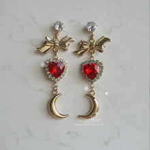 Load image into Gallery viewer, Moon Witch Earrings - Red