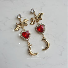 Load image into Gallery viewer, Moon Witch Earrings - Red