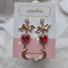 Load image into Gallery viewer, Moon Witch Earrings - Red