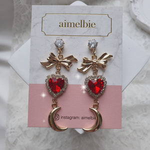 Moon Witch Earrings - Red