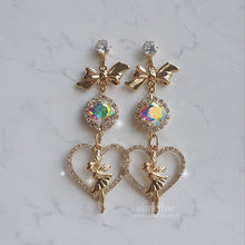 Load image into Gallery viewer, Rainbow Tinkerbell Heart Earrings