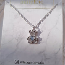 Load image into Gallery viewer, Baby Bear Necklace - Powder Grey Blue