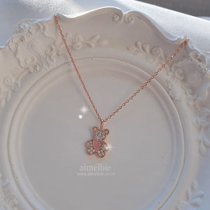 Baby Bear Necklace - Pink