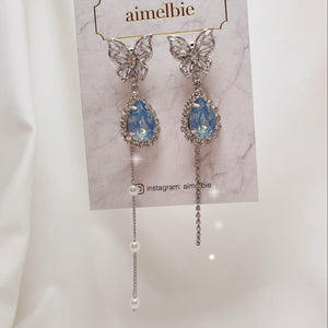Soft Blue Butterfly Earrings (Girl's Generation Sunny Earrings)