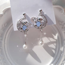 Load image into Gallery viewer, Bear On The Moon Earrings - Blue