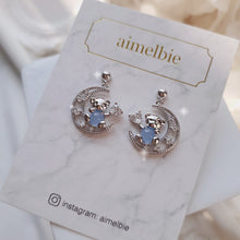 Load image into Gallery viewer, Bear On The Moon Earrings - Blue