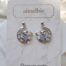 Load image into Gallery viewer, Bear On The Moon Earrings - Blue