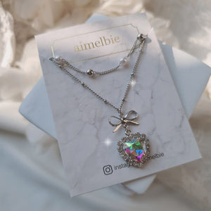 Rainbow Heart Princess Layered Necklace (Jung Wooyeon, Rocket Punch Sohee Necklace)