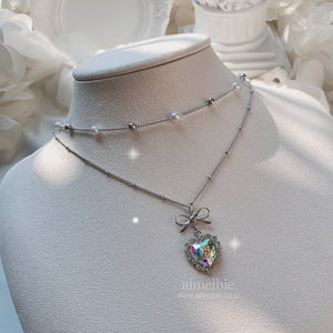 Rainbow Heart Princess Layered Necklace (Jung Wooyeon, Rocket Punch Sohee Necklace)