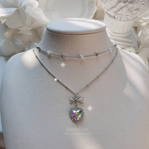 Rainbow Heart Princess Layered Necklace (Jung Wooyeon, Rocket Punch Sohee Necklace)