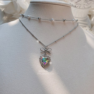 Rainbow Heart Princess Layered Necklace (Jung Wooyeon, Rocket Punch Sohee Necklace)