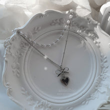 Load image into Gallery viewer, Vintage Silver Heart Layered Necklace