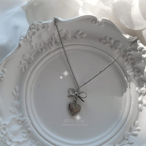 Vintage Silver Heart Layered Necklace