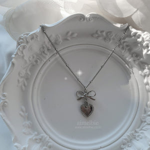 Vintage Silver Heart Layered Necklace