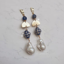 Load image into Gallery viewer, The Blue Pottery Art Earrings
