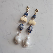 Load image into Gallery viewer, The Blue Pottery Art Earrings