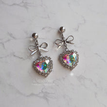 Load image into Gallery viewer, Rainbow Heart and Ribbon Earrings (STAYC Isa, Lovelyz Jiae Earrings)