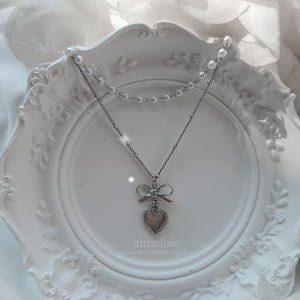 Vintage Silver Heart Layered Necklace