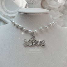 Load image into Gallery viewer, Love Pearl Choker Necklace - Silver ver.