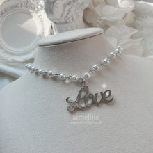 Load image into Gallery viewer, Love Pearl Choker Necklace - Silver ver.