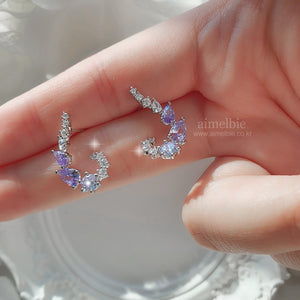 Lavender Crystal Elf Earrings