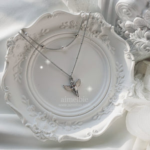 Baby Angel Layered Necklace - Silver ver.