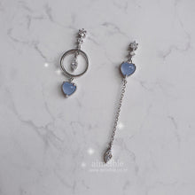 Load image into Gallery viewer, Modern Pastel Blue Heart Stone Earrings