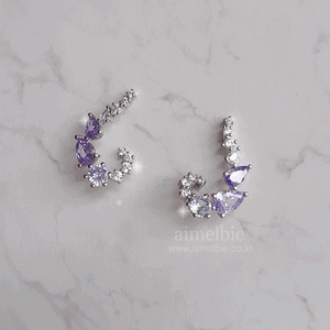 Lavender Crystal Elf Earrings