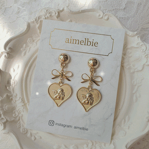 Royal Baby Angel Earrings - Short (Gold) (Kep1er Mashiro Earrings)