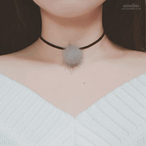 Grey Fur Choker