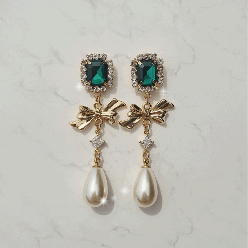 ★IVE レイ★DENU★送料込★Pearl Ribbon Drop Vintage Earrings ☆IVE レイ☆【DENU】☆Pearl Ribbon Drop Vintage Earring.s☆