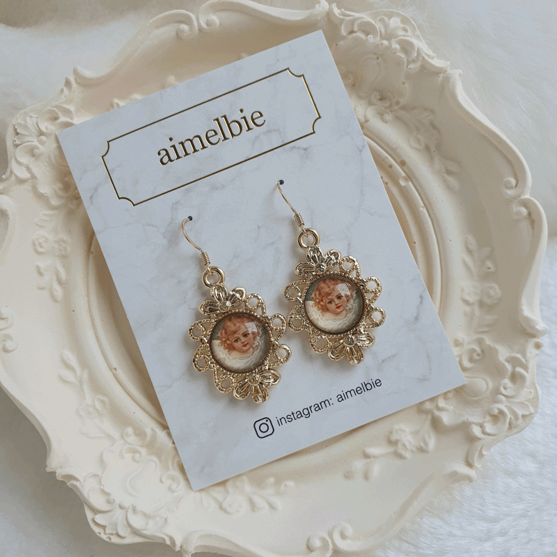 Gold Cherub Earrings