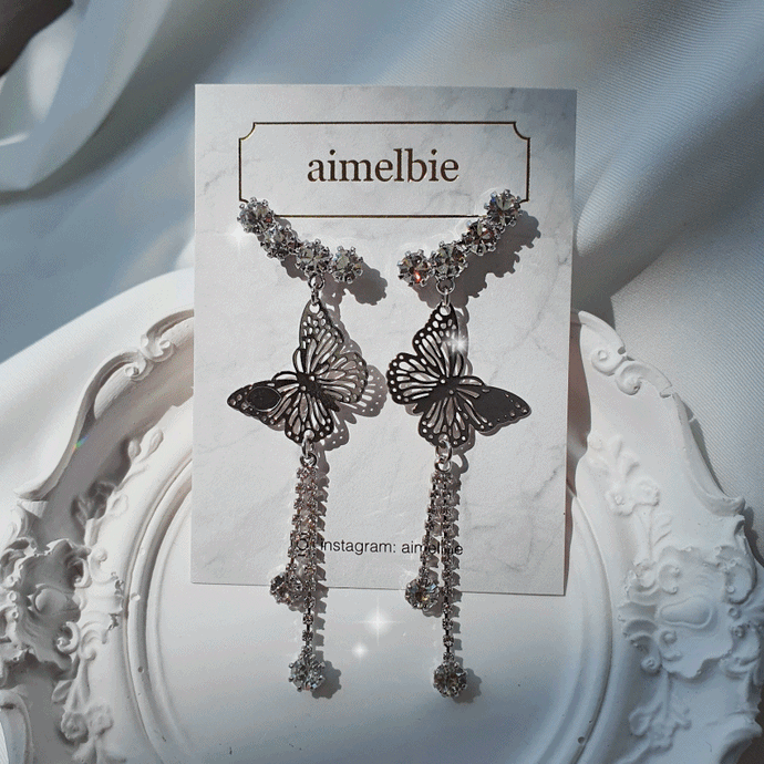 [IVE Rei, Kep1er Xiaoting Earrings] Butterfly Elf Queen Earrings