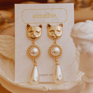 Melbie The Cat Series - The Elegance Earrings (Gold ver.)