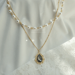 Magic Teardrops Layered Necklace - Black Diamond