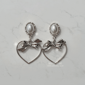 Sweet Heart Earrings - Silver (Kep1er Yeseo, Mashiro, Dreamcatcher Handong Earrings)