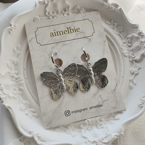 Vintage Butterfly Huggies Earrings