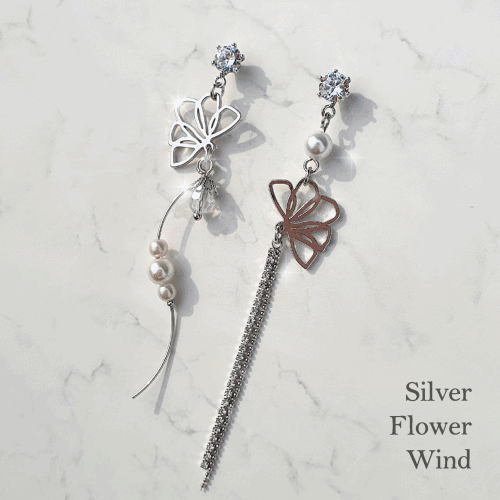 Silver Flower Wind Earrings