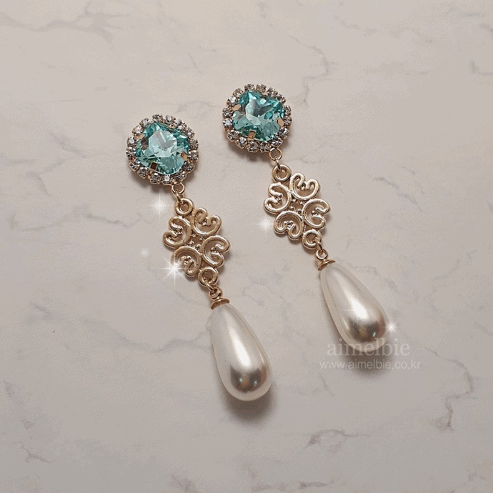 Aquamarine Princess Earrings
