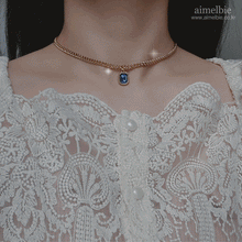 Load image into Gallery viewer, City Women Gold Chain Choker - Light Sapphire