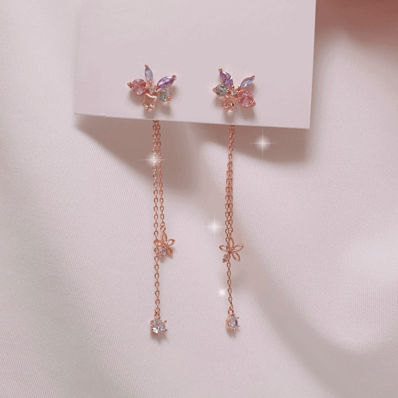 Pastel Jewel Flower Earrings