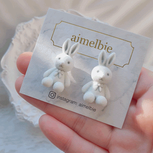 White Bunny Earrings