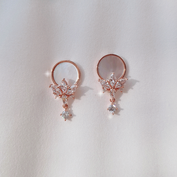 Angelic Mother of Pearl Earrings - Rosegold