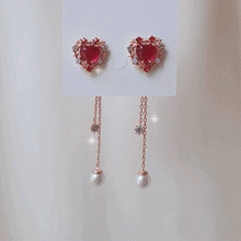 Load image into Gallery viewer, Cherrypink Heart Princess Earrings
