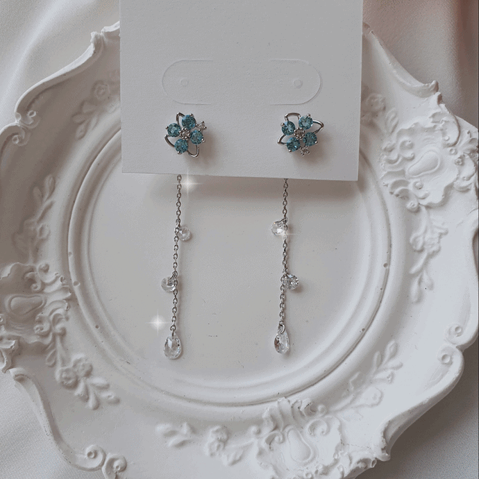 Fairy Blue Flower Earrings